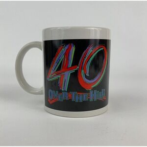 Happy 40th Birthday Over‎ the Hill Black Colorful Ceramic Coffee Cup Mug Vintage